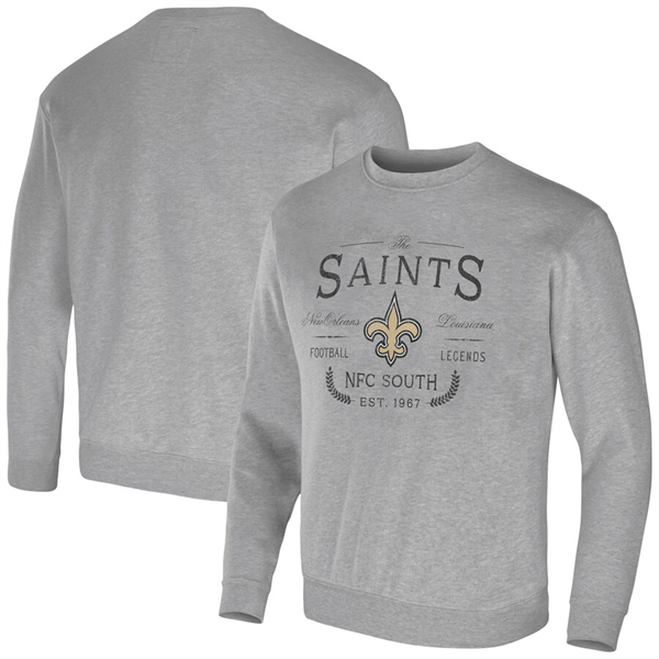 Men's New Orleans Saints Gray Darius Rucker Collection Pullover Sweatshirt Men's New Orleans Saints Gray Darius Rucker Collection Pullover Sweatshirt